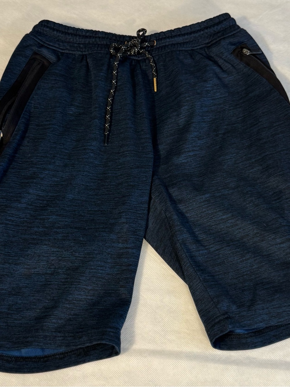 Burnside Men’s Blue Heather Lounge Shorts Size Medium Zip Pocket Athletic Shorts